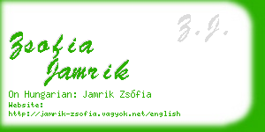 zsofia jamrik business card