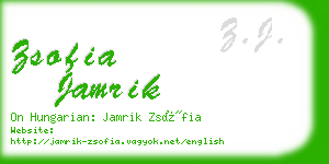 zsofia jamrik business card